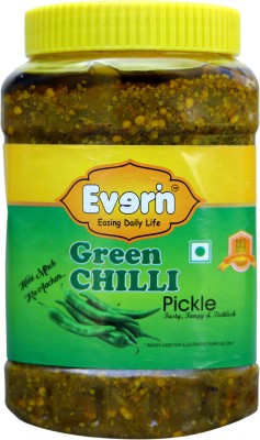 Everin Tasty Tangy and Ticklish Green Chilli 1kg pack 1 Green Chilli Pickle(1 kg)