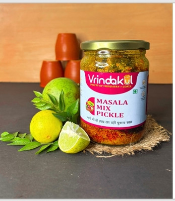 VRINDAKUL Mix Pickle – Authentic Taste & Purity of Vrindavan Gokul, Mixed Pickle(500 g)
