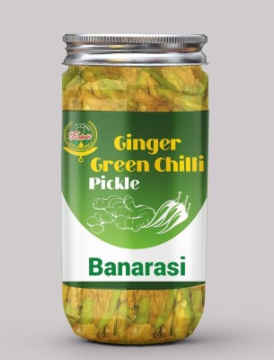 kababi Banarasi Ginger+Green Chilli Pickle Adrak Harimirch Aachar(400G) Green Chilli Pickle(400 g)