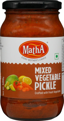 MathA Mix Veg Pickle No Added Preservatives Traditional Homemade Recipe Flavorful Mixed Vegetable Pickle(400 g)