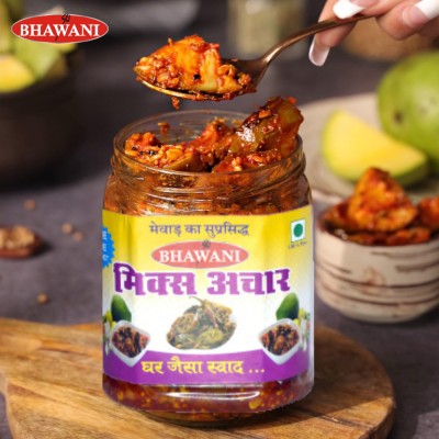 bhawani Homemade Mix achar & Taste Mango Chilli Lemon Carrot ker Ginger karonda lasoda Lesua, Mango, Carrot, Ginger Pickle(500 g)