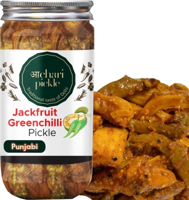 ACHARI PICKLES Punjabi Kathal Harimirch Ka Achar(400 gm)Homemade Jackfruit Greenchilli Pickle Jackfruit Pickle(400 g)