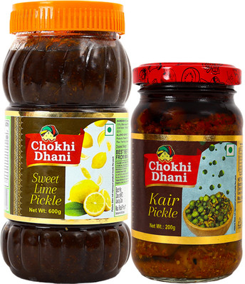 Chokhi Dhani Kair Pickle 200 gm , Sweet Lime Pickle 600 gm, Spicy & Tasty Mixed Vegetable Pickle(2 x 0.4 kg)
