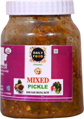 Daily Food Mixed Pickle Mix Veg Ka Achar Homemade Made In Very Less Oil (400 Grams)-X1 Mixed Vegetable Pickle(400 g)