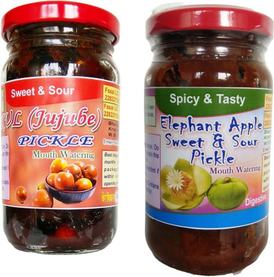 R S Jyoti jujube and elephant apple small combo Kul, Mixed Pickle(2 x 200 g)