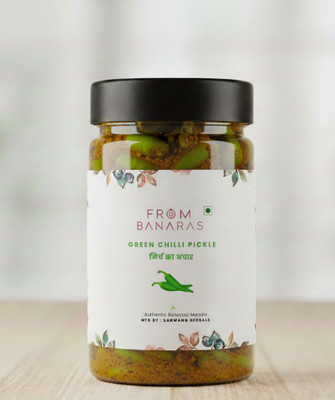 sarwangherbals Banarasi Green Chilli Pickle Hari Mirchi Achar 250g Green Chilli, Garlic Pickle(250 g)