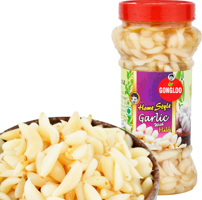 GONGLOO Garlic Vinegar Pickle | Lehsun Ka Achar | Tangy Spicy Condiment Garlic Pickle(400 g)