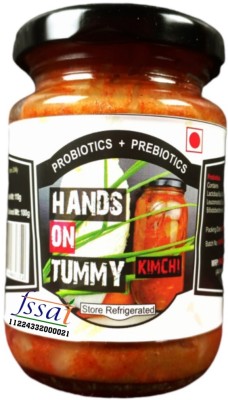 Hands on Tummy Red Kimchi (Non Veg - Contains Chicken) - Spicy Korean Pickle Cabbage, Radish, Carrot, Chicken Pickle(110 g)