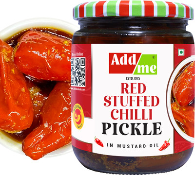 Add me Red Stuffed Chilli Pickle- 500 gm (Glass jar) Red Chilli Pickle(500 g)