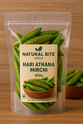 Natural Bite India Rajasthani Athana Mirchi Pickle Green Chilli Pickle(250 g)
