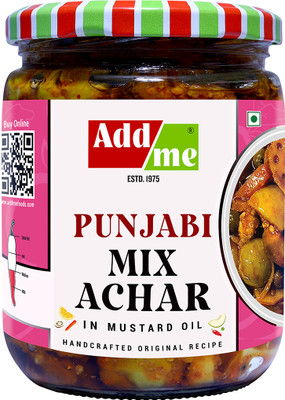 Add me Mixed Pickle 500 g glass jar Mixed Vegetable Pickle(500 g)