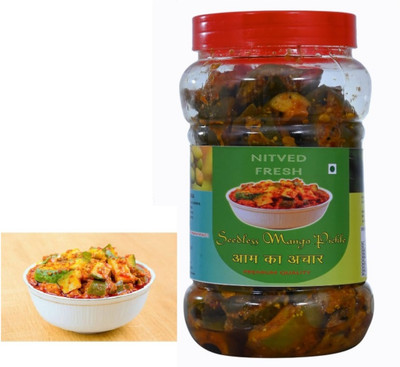 NITVED FRESH Seedless Mango Pickle Homemade Special Bina Guthli Aam Ka Achar - 800gms Mango Pickle(800 g)