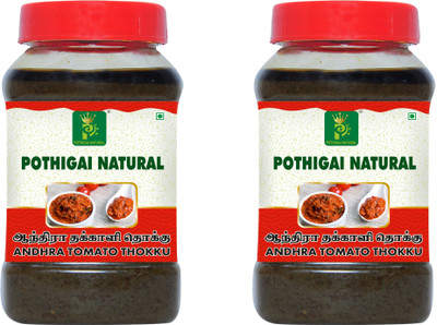 POTHIGAI NATURAL Andhra Tomato Thokku / Tomato Pickle Tomato Murabba(2 x 300 g)