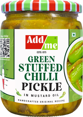 Add me Homemade Green Stuffed Chilli Pickle | Rajasthani Hari mirchi ka bharwa achar Green Chilli Pickle(500 g)