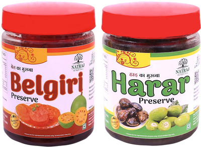 NATRAJ The Right Choice BELGIRI & HARAR Murabba 500gm (Pack of 2) = 1kg Immunity Booster Bel Murabba(2 x 250 g)