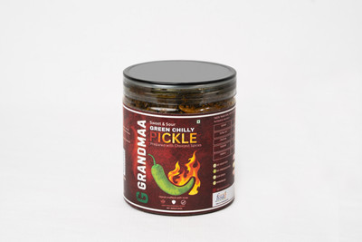 G GRANDMAA PKL-CHILLI-GREEN Green Chilli Pickle(500 g)
