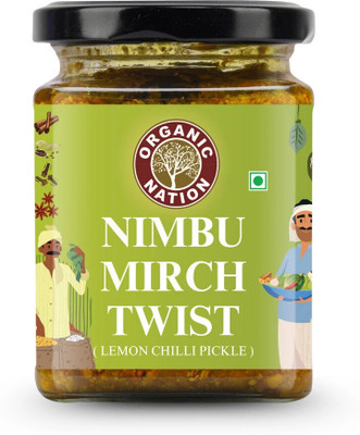 Organic Nation Nimbu Mirch Twist | Lemon & Green Chilli Achar| Indian Taste 250g Lemon Pickle(250 g)