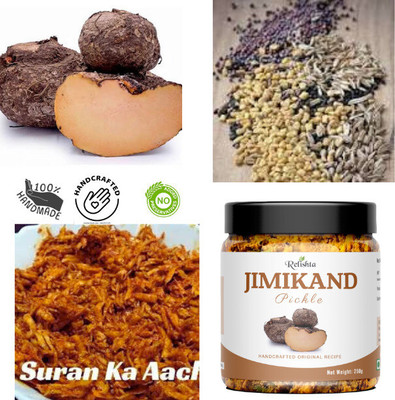 Relishta Jimikand /Oal Pickle Suran Ka Achar Combo (1x500G) Homemade Bihar special Mixed Vegetable Pickle(500 g)
