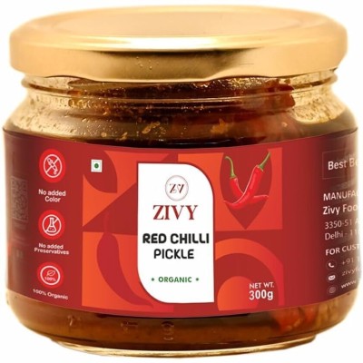 ZIVY Spicy Red Chilli Pickle No Preservatives, Artificial Flavours Lal Mirch ka Achar Red Chilli Pickle(300 g)