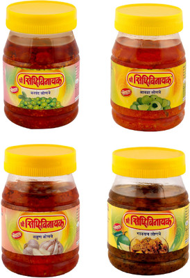 Shree Siddhivinayak 200 gm Karvand,Amla,Garlic,Gavran Pickles Garlic Pickle(4 x 0.2 kg)