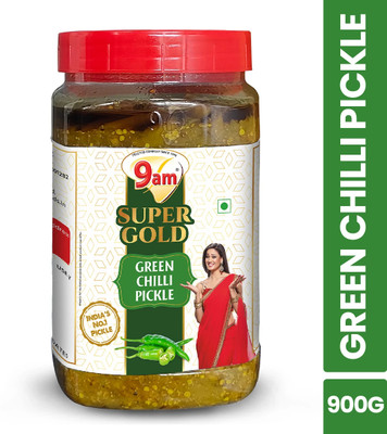 9am Super Gold Green Chilli Pickle(900 g)