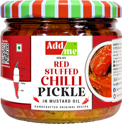 Add me Red Stuffed Chilli Pickles 200gm lal mirch ka Bharwa Banarasi Masala mirchi ka achar 200g Glass Jar Red Chilli Pickle(200 g)