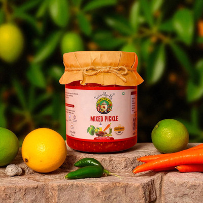 TARA-RA-RA Mixed Pickle - Indian Pachranga Achar | Spicy, Tangy & Flavorful Blend - Mixed Pickle(500 g)