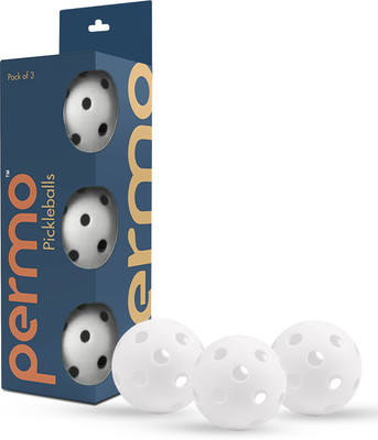 permo Pro Indoor Pickleball Balls 26hole,High Visibility&Bounce,All Skill Level,White Pickleball Ball(3Balls)