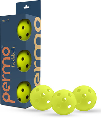 permo Pro Indoor Pickleball Balls 26hole,High Visibility&Bounce,All Skill Level,Green Pickleball Ball(3Balls)