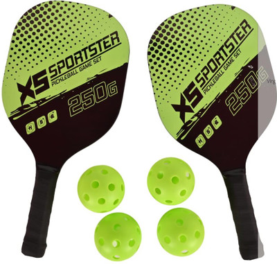 MOVEX Morex Pickleball Racket Set [ 2 Rackets + 4 Balls ] | Wooden Pickle Ball Racket Pickleball Paddle