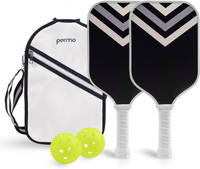 permo Pickleball Set-2CarbonFiber Paddles 14mm 2 Balls & 1 Lightweight&Durable Bag Pickleball Paddle