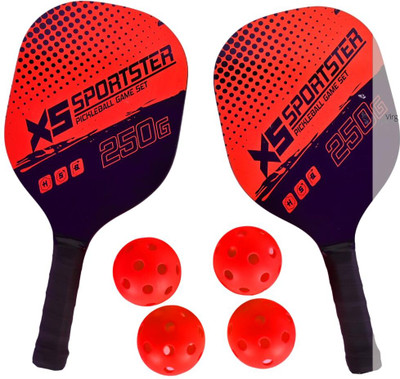 MOVEX Morex Pickleball Racket Set [ 2 Rackets + 4 Balls ] | Wooden Pickle Ball Racket Pickleball Paddle