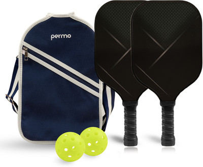 permo Premium Pickleball Set | 2 Lightweight Fiberglass Paddles (12mm) 2 Balls & 1 Bag Pickleball Paddle