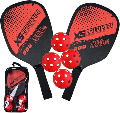 THE MORNING PLAY MOREX Pickleball Racket Set 2 Wood Rackets with 4 Ball & Portable Carry Bag Pickleball Paddle