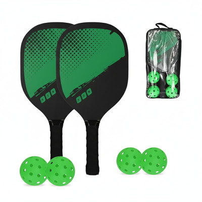 ASIAN Pickleball Set Pickleball Rackets Set with 4 Pickleballs Balls Hand Paddles Pickleball Paddle