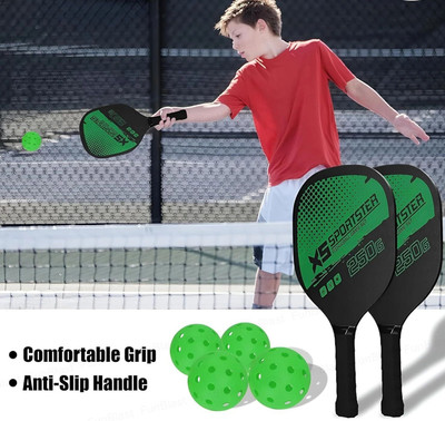 Isanaa Pickleball Paddles Set Pickleball Rackets Set with 4 Pickleballs Balls Pickleball Paddle
