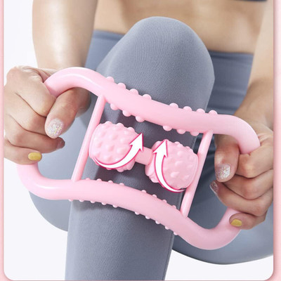 GJSHOP Yoga Ring with Roller Ball Pilates Relax Arm Chest Waist Pilates Ring(Pink)
