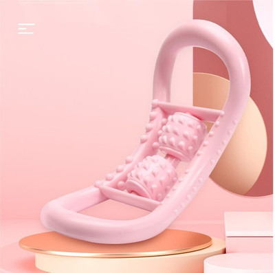 Shopeleven Yoga Ring with Roller Ball, Pilates Rings-Fitness Ring Circle Helps Pilates Ring(Pink)