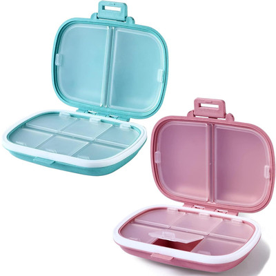 Tanlesa 8 compartment Pill Storage Box for Emergency Home Traveling Picnic Use Pocket Size Pill Pill Box(Multicolor)