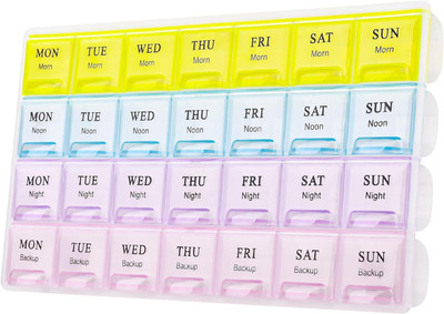 Nlive 7 day four time Weekly Pill Organizer 4 Times A Day Travel Pill Cases Portable for Pills Pill Box(Multicolor)
