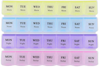 RAVARIYA 7-day Pill Medicine Tablet Case box Storage Pill Box(Multicolor)