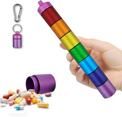 Auxmir 7 DAYS 7 Days Medicine Pill Drug Storage Box Case Mini Pillbox Container for 7 days Pill Box(Multicolor)