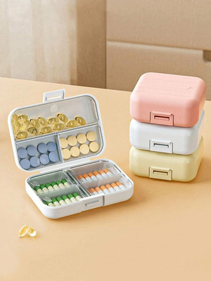 KPTON 7 Days Pill Storage Medicine Box Pill Medicine Organizer Storage Box with 7 Compartments (Pack of 1) Pill Box(Multicolor)