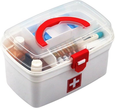 Prachi NA Medicine Box, Medical Box, First aid Box , Multi Utility Storage with Handle Pill Box(White)