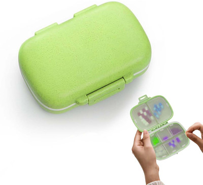 iVOU 0 Travel Pill Organizer 8 Compartments Portable Pill Box Pill Box(Multicolor)