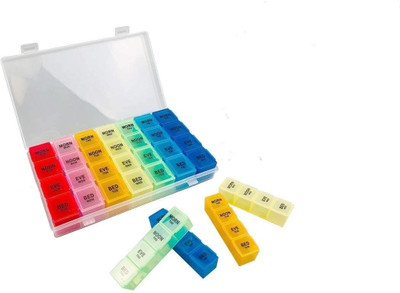 ARAMBHA WEEKLY AND 4 TIMES PER DAY PILL BOX-BOX TYPE Pill Box(MULTICOCOR)