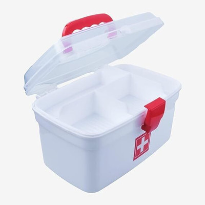 Akbari Traders NA utiliti box Pill Box(White, Red)