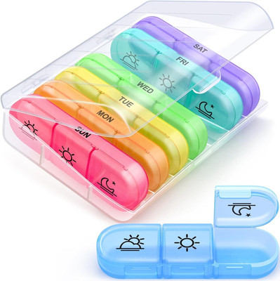 INKULTURE 7 Days Days Medicine Tablets Organizer Case Travel Pill Box For 3 Times a Day | 01 Pcs Pill Box(MULTY)