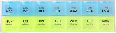 Top Select 14 DAYS Pill Medicine Organizer Reminder Storage Box 14 Days or 2 Weeks Plastc Pack of 1 Pill Box(mulitcolour)