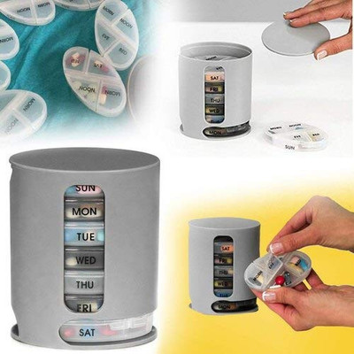 Bliss Lifestyle 7 days Weekly Pill Organizer Medicine Box with 7 Removable Trays 4 Daily Compartments Pill Box(Special)